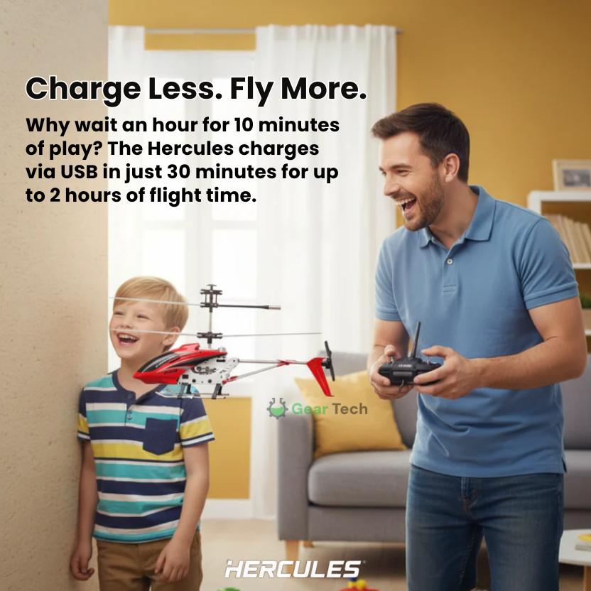 Hercules Unbreakable 3.5CH RC Helicopter Mini RC Helicopter with Gyro Crimson