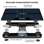 Premium Black Digital Bathroom Scale - Advanced Body Measurement & Weight Tracking