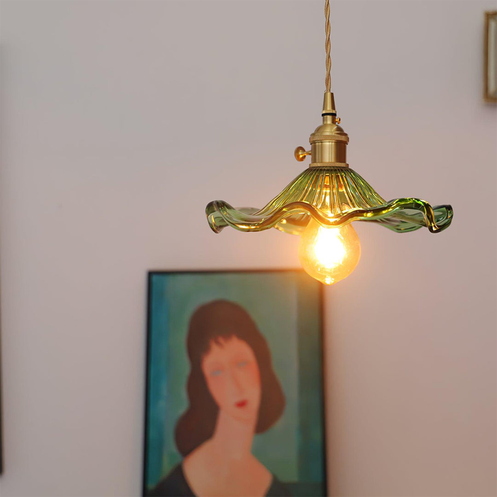 Stylish Hibiscus Flower Lamp – Elegant Glass Pendant Light for Modern Interiors