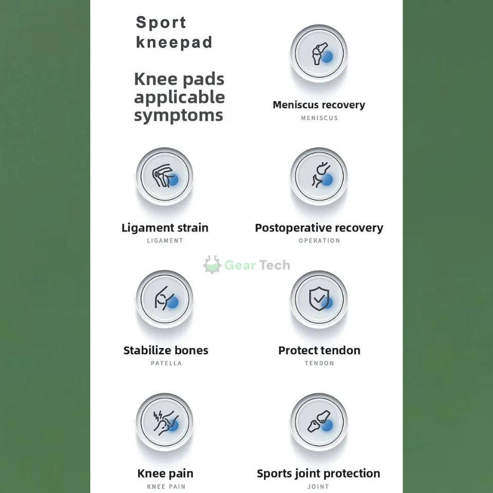 Knee Pads for Pain Relief | Support Compression Springs & Adjustable Tension Strap for Stability and Joint Protection