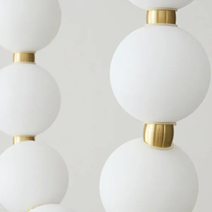 LED White Necklace Chandelier - Modern Pendant Light Fixture for Dining Room & Living Space