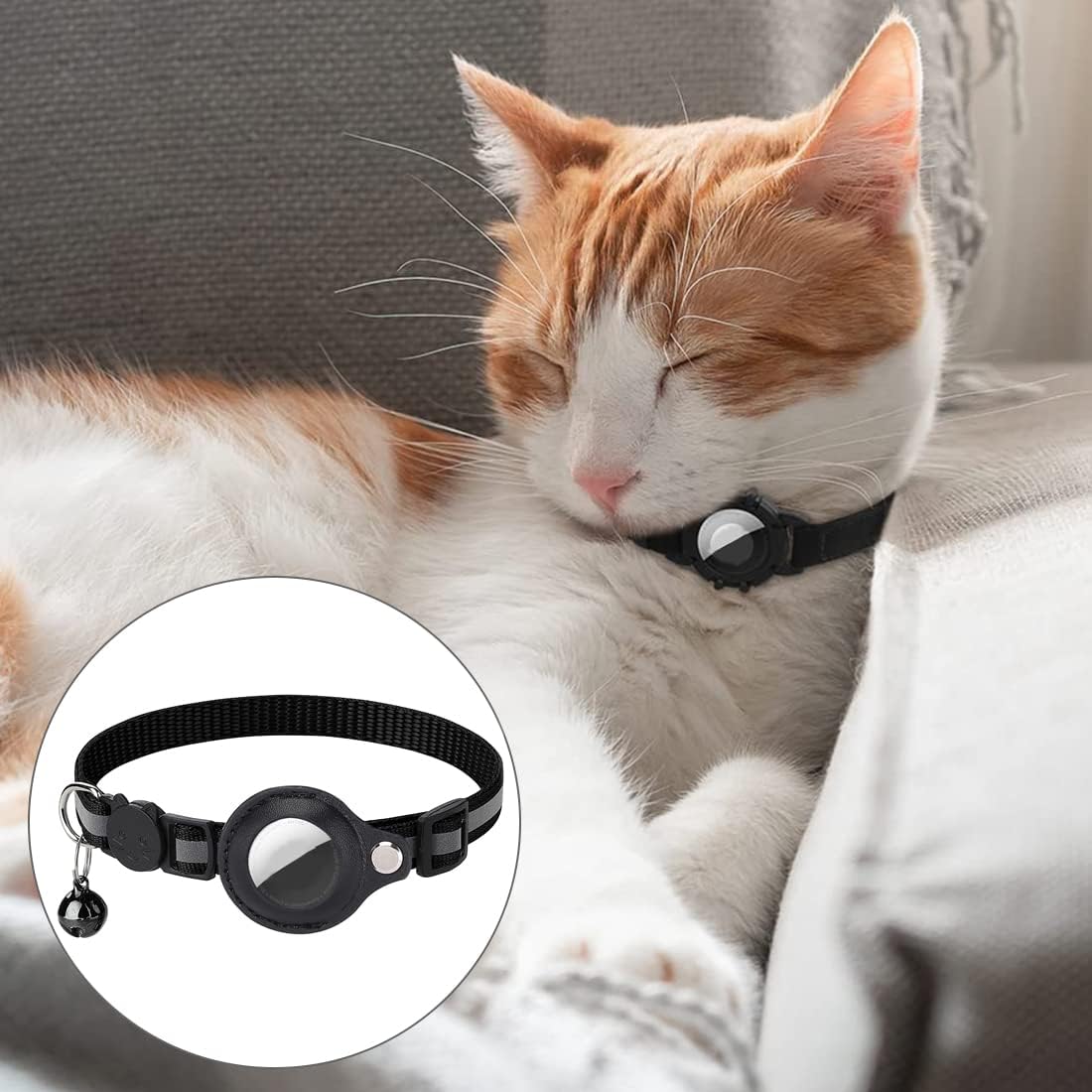 Cat GPS Tracker Collar | Quick Release Closure, Reflective Design & Durable for Outdoor Safety Adventures