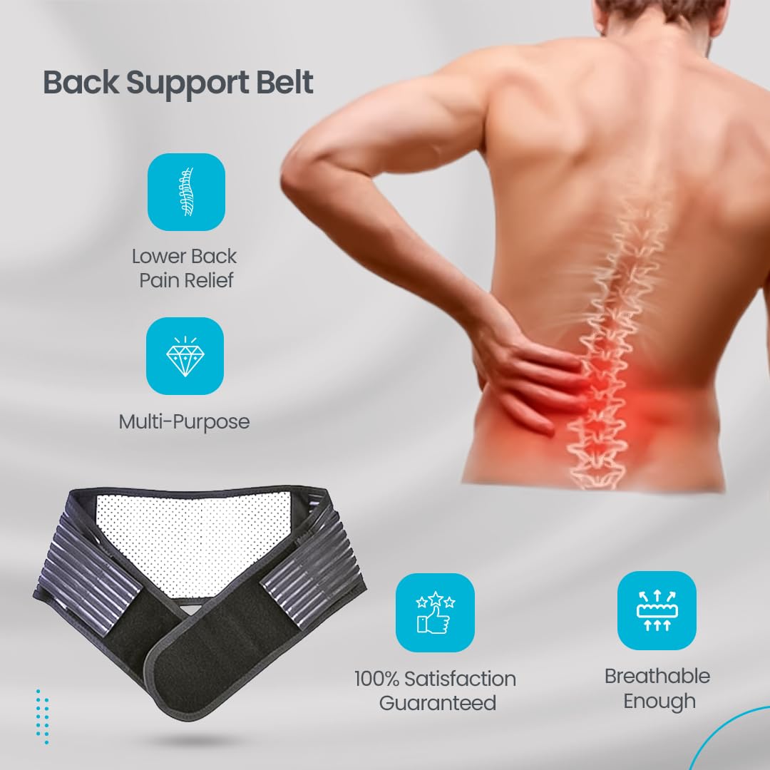 Back Pain Support Belt | Lightweight, Adjustable & Comfortable Lumbar Support for Instant Pain Relief