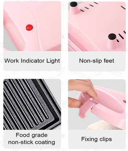 2-in-1 Sandwich Maker & Toaster | Non-Stick Auto-Sealing Plates for Quick Breakfasts, Snacks & Easy Cleanup