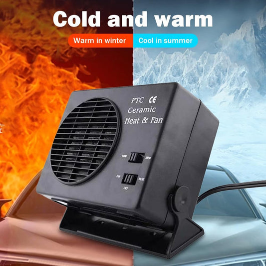 12V Ceramic Car Heater | 150W-300W Portable Fan with Automatic Thermostat for Winter Use in Vehicles