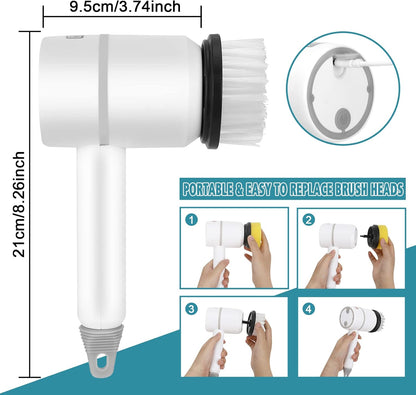 Electric Cleaning Brush - Cordless Power Scrubber with Rechargeable Battery for Home, Kitchen, and Bathroom Cleaning