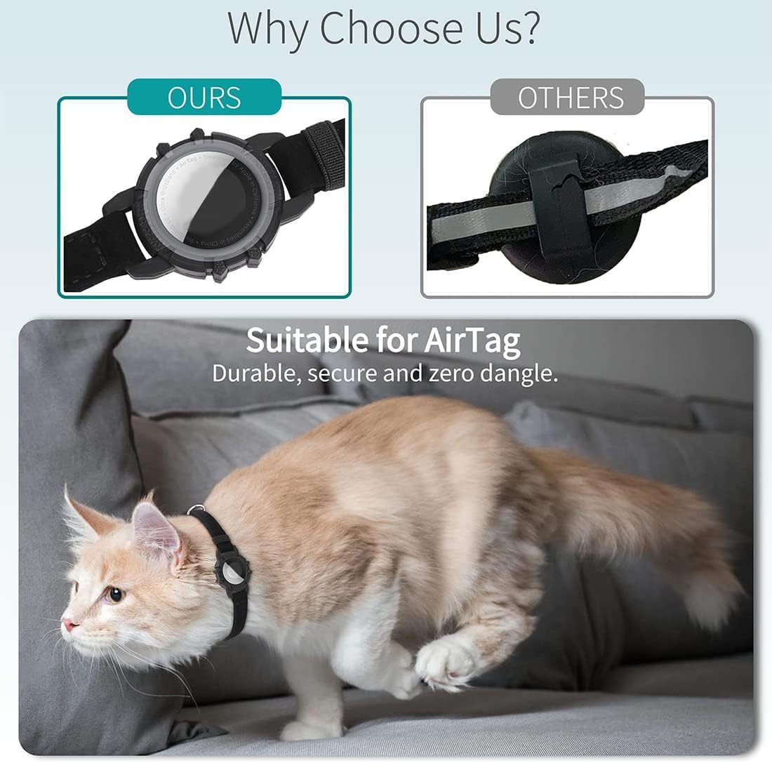Cat GPS Tracker Collar | Quick Release Closure, Reflective Design & Durable for Outdoor Safety Adventures