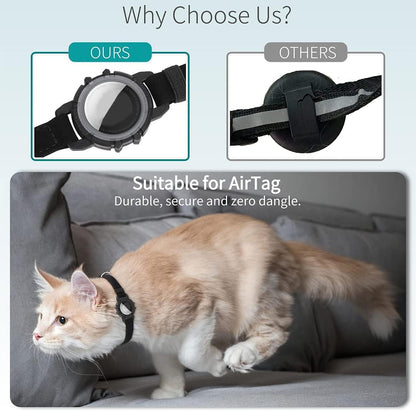 Cat GPS Tracker Collar | Quick Release Closure, Reflective Design & Durable for Outdoor Safety Adventures