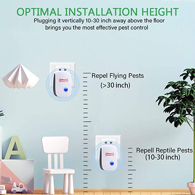 Ultrasonic Rat Repeller Device - Effective Pest Control for Rodents in 48 Hours - Safe for Home & Garden Use