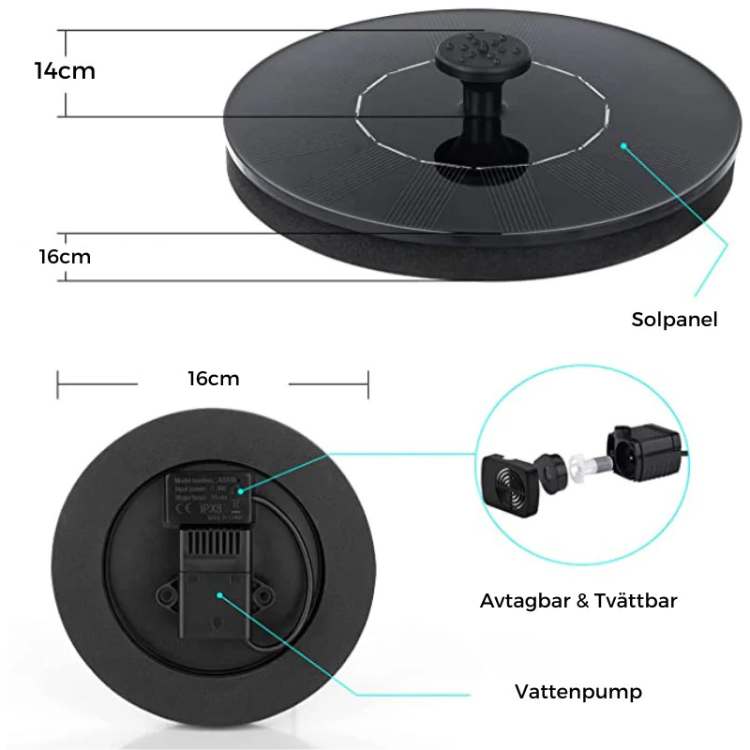 Solar-Powered Dancing Water Fountain with LED Lights for Garden, Patio, and Outdoor Decor