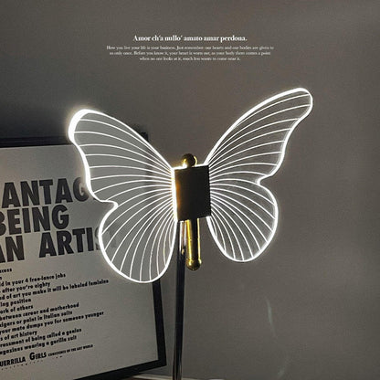 LED Butterfly Crystal Table Lamp - Decorative Lighting Fixture for Bedroom, Living Room & Nightstand Use