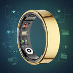 Smart Ring Sleep & Wellness Tracker - Waterproof Fitness Tracker Ring for Active Lifestyles - Health Monitoring Device