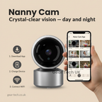 Nanny Cam With Audio | Wireless Baby Monitor Nanny Camera With 2-Way Talk, Night Vision & Alerts