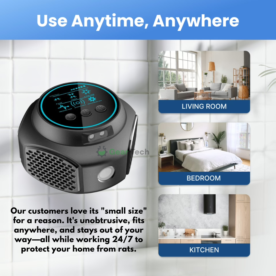 Plug-In Ultrasonic Rat Repellent | Chemical-Free. Silent & Covers Up to 3200 sq. ft. for Indoor and Outdoor Use
