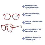 Blue Light Glasses - Anti-Blue-Light Screen Glasses to Reduce Eye Strain & Improve Sleep