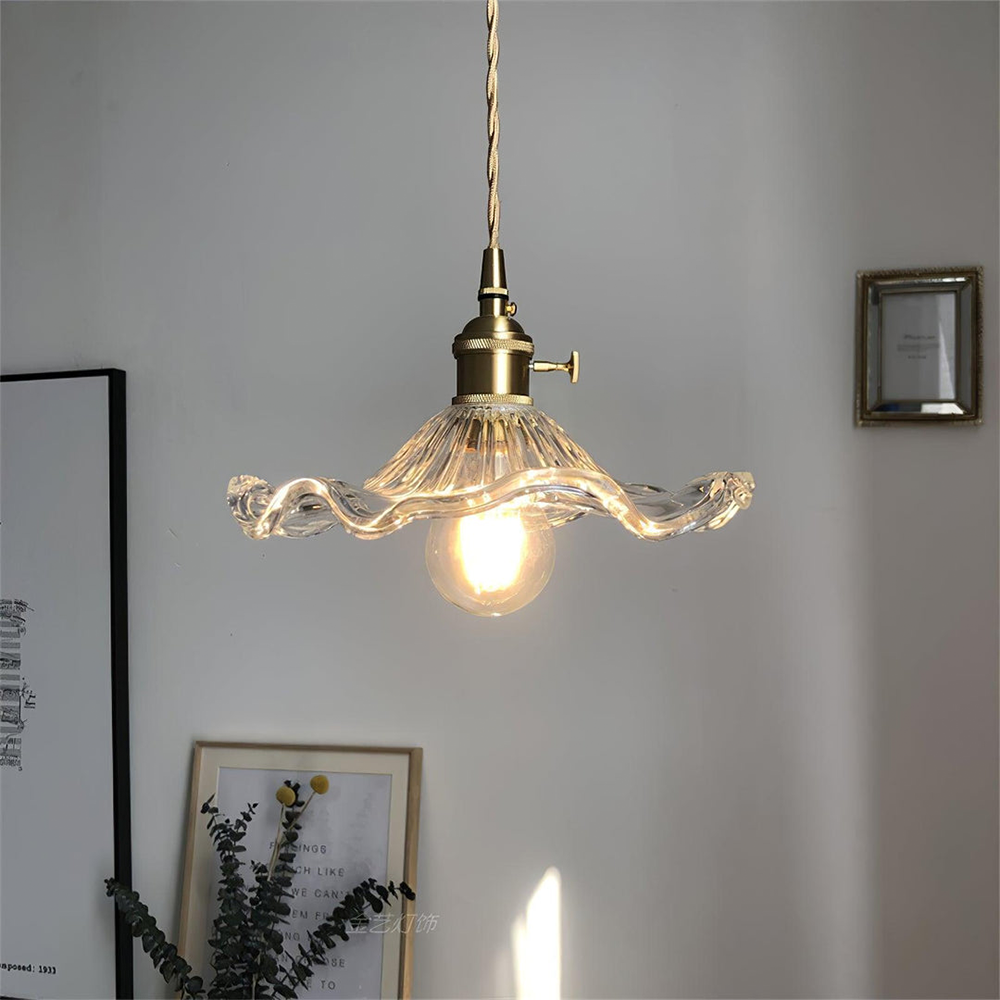 Stylish Hibiscus Flower Lamp – Elegant Glass Pendant Light for Modern Interiors