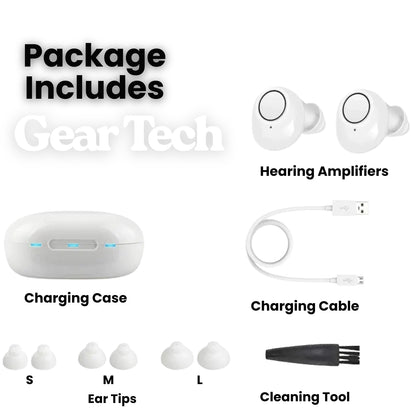 Bluetooth Hearing Aids – Rechargeable In-Ear Digital Hearing Aid with App Control | Discreet, Lightweight & Budget-Friendly for Adults & Seniors