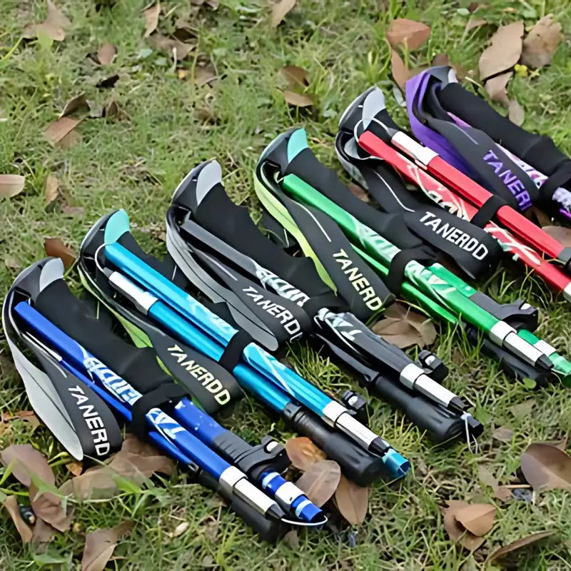Adjustable Foldable Trekking Pole for Hiking, Backpacking & Outdoor Adventures - Lightweight Aluminum Design