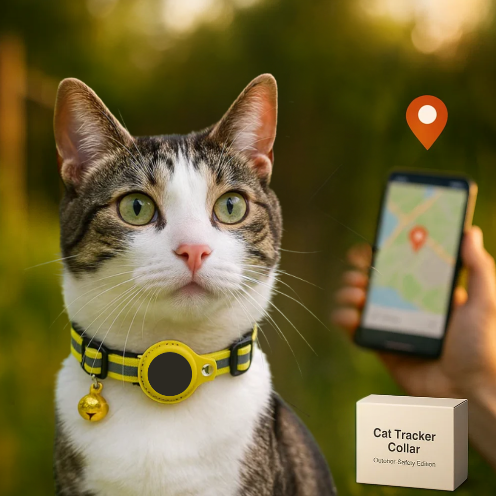 Cat GPS Tracker Collar | Quick Release Closure, Reflective Design & Durable for Outdoor Safety Adventures