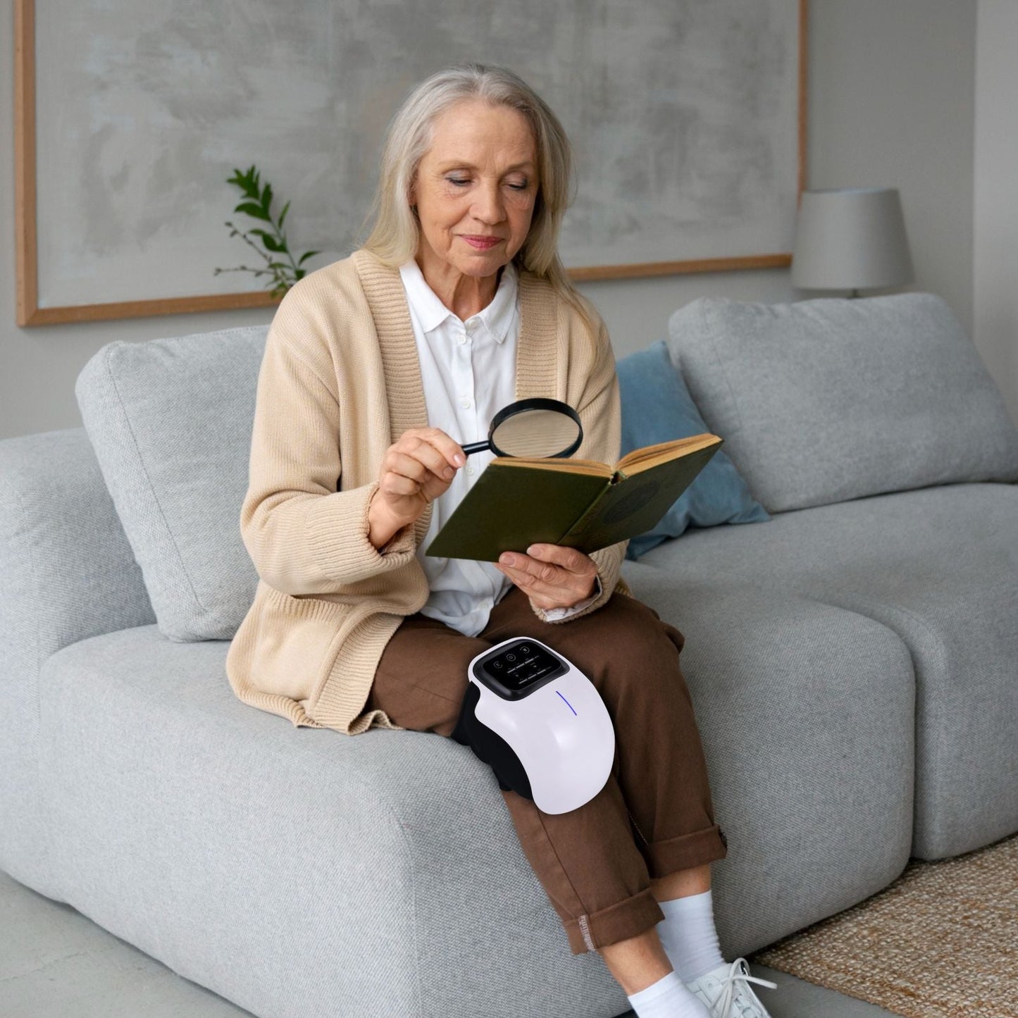 Knee Massager with Red Light Therapy for Pain Relief and Muscle Recovery