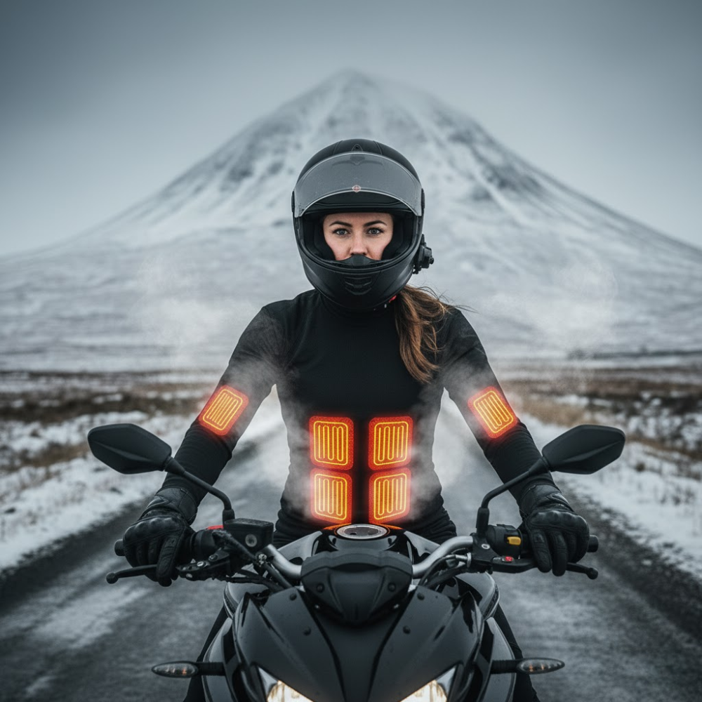 Heated Base Layer Top | Adjustable Heating, 16 Heating Elements & Ideal for Outdoor Activities in Cold Weather