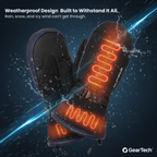 Heated Winter Mittens – Waterproof Rechargeable Hand Warmer Gloves for Outdoor Winter Use, Golf & Ski