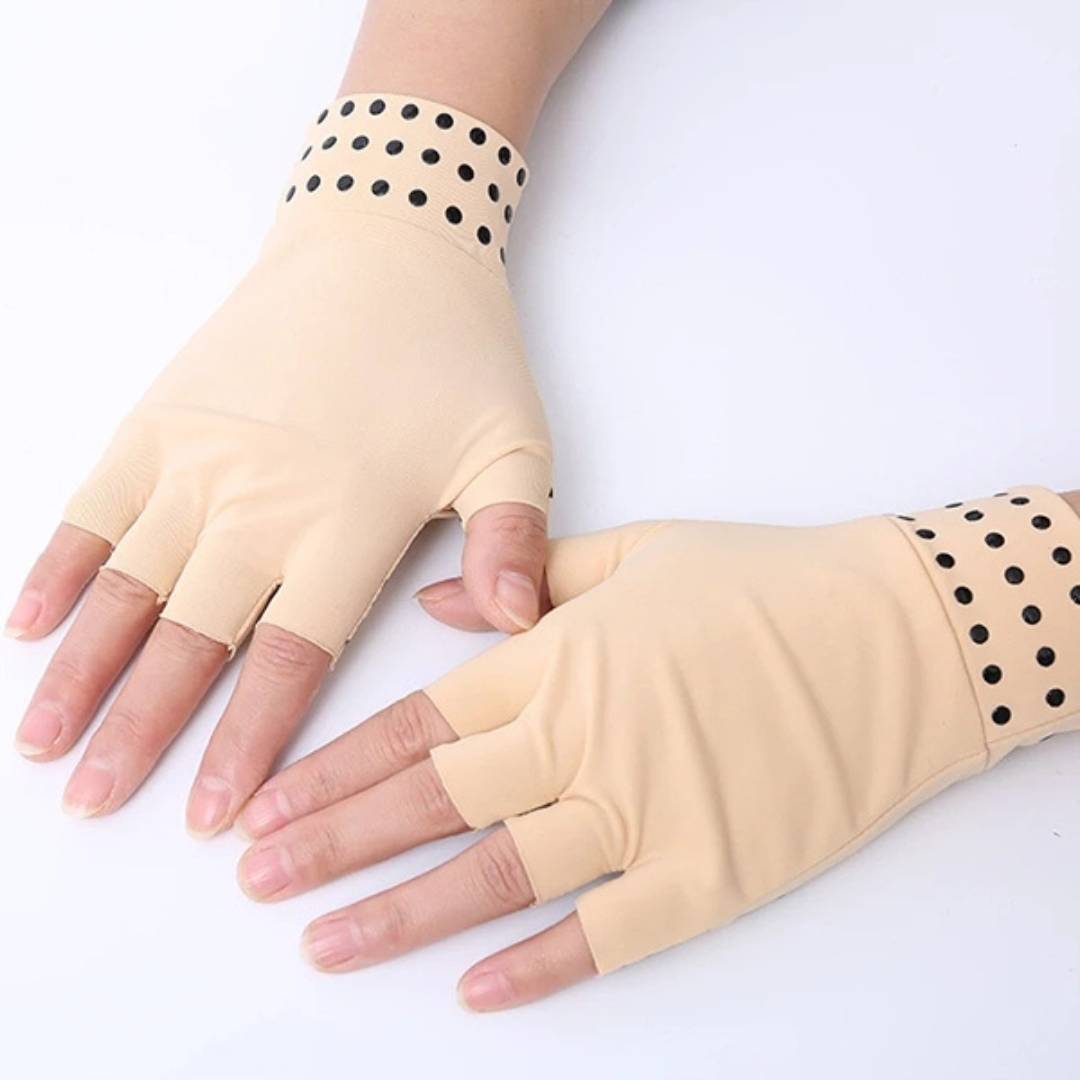 Fingerless Gloves for Arthritis & Pain Relief - Magnetic Compression for Improved Circulation and Reduced Swelling