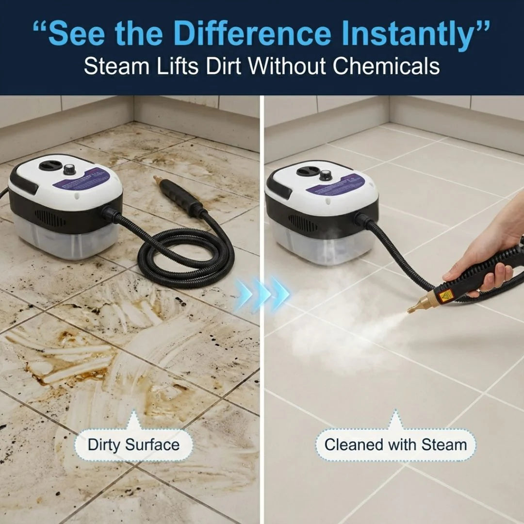 Handheld Steam Cleaner – High Temperature Steam | Portable Cleaning Machine for Grease & Grime Removal