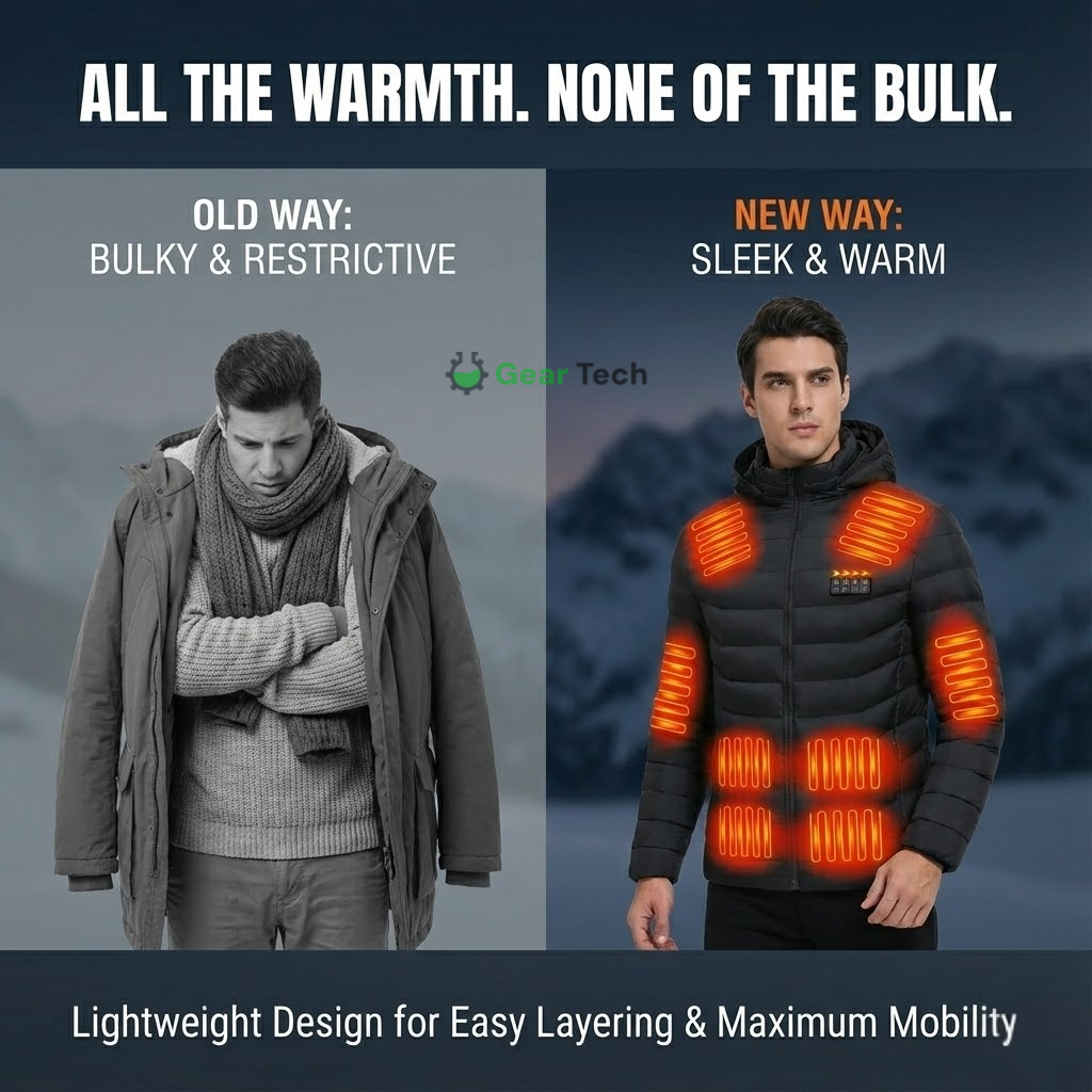 Heated Puffer Jacket | 21 Heating Zones, Adjustable Temperature & Lightweight for Winter Adventures