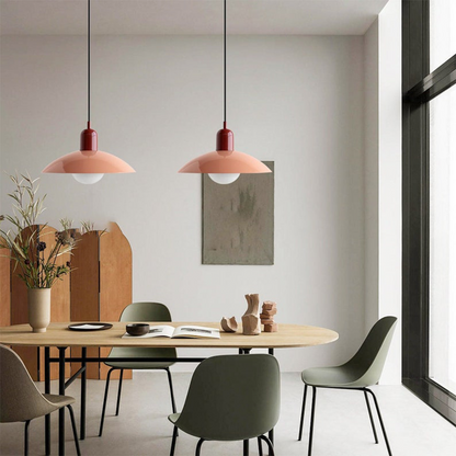 LED Bauhaus Pendant Light Fixture - Colorful Macaron Design for Kitchen, Dining Room & Modern Interiors