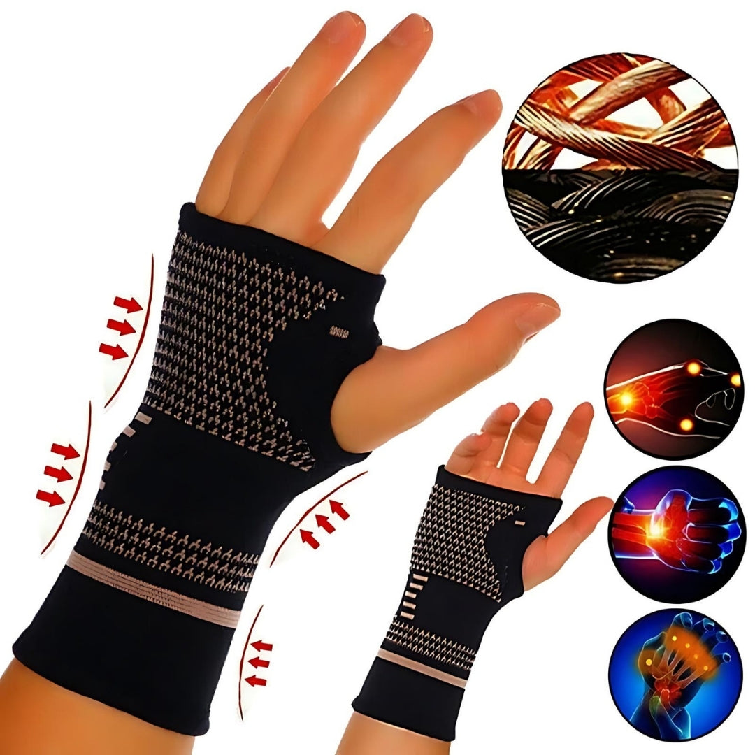 FlexSupport Wrist Brace with Heat Pad for Back Pain – Breathable Support for Injuries, Chronic Pain & Post-Surgery Recovery