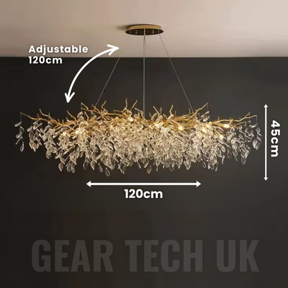 French Style Crystal Chandelier with Branch Design for Living Room & Dining Room Lighting