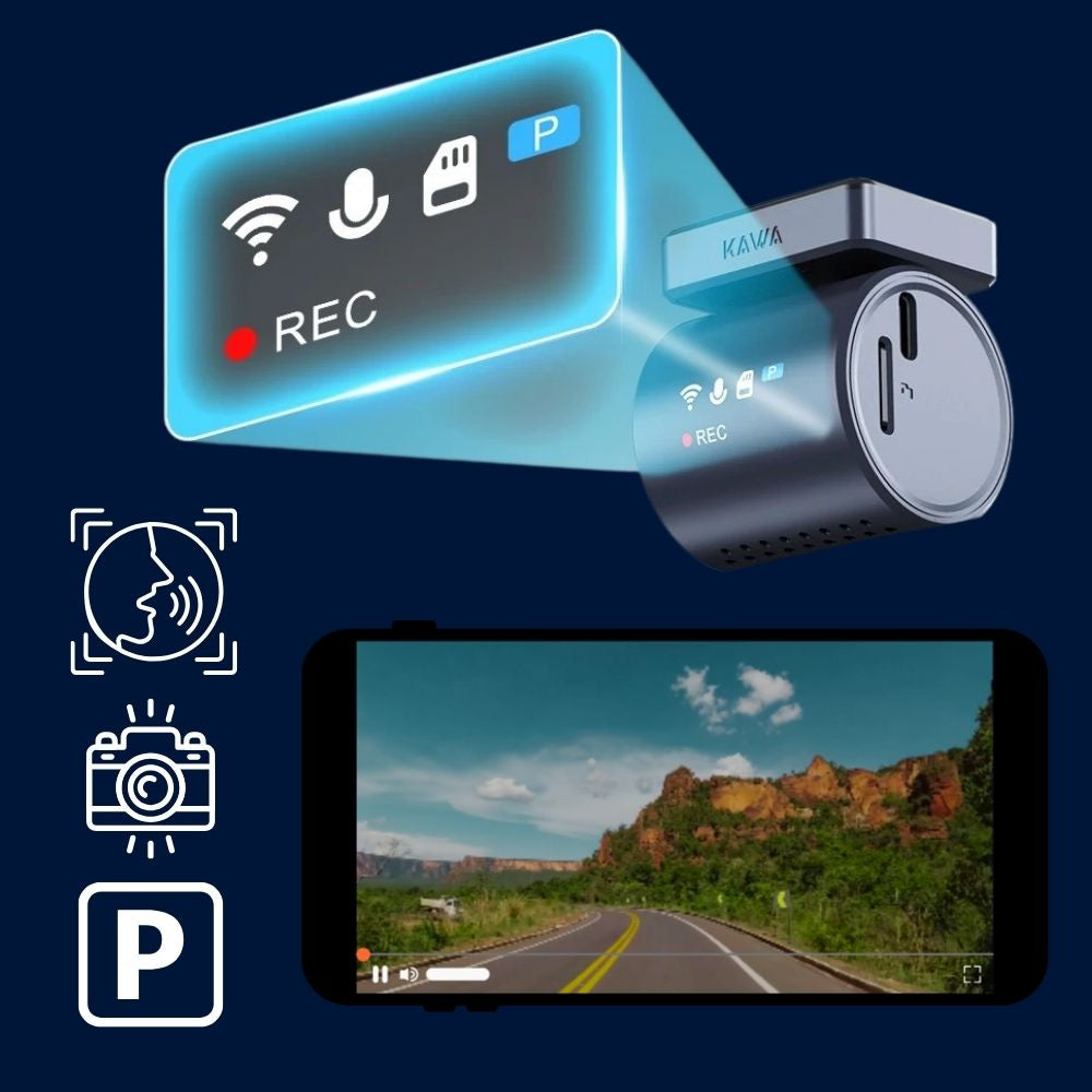 Small Dash Cam for Car Security | 2K Mini Dash Security Camera for Car While Parked or Driving With Auto Save Crash Footage