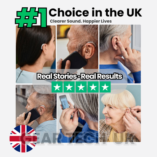Rechargeable Bluetooth Hearing Aids | Noise Cancelling BTE Hearing Aid for Seniors & Elderly – Comfortable & Discreet