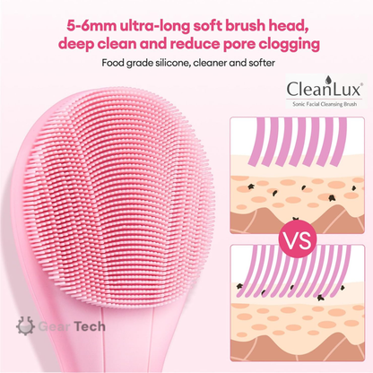 CleanLux™ Electric Facial Cleansing Brush | Waterproof Silicone, Sonic Vibration Technology for Deep Pore Cleansing and All Skin Types