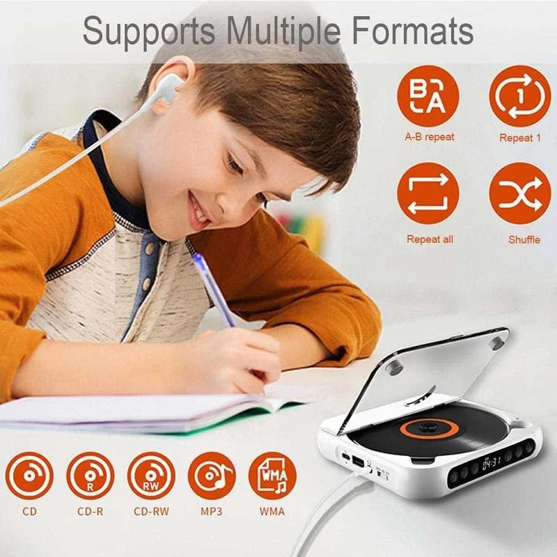 Mini CD Player Retro Look - Portable & Bluetooth