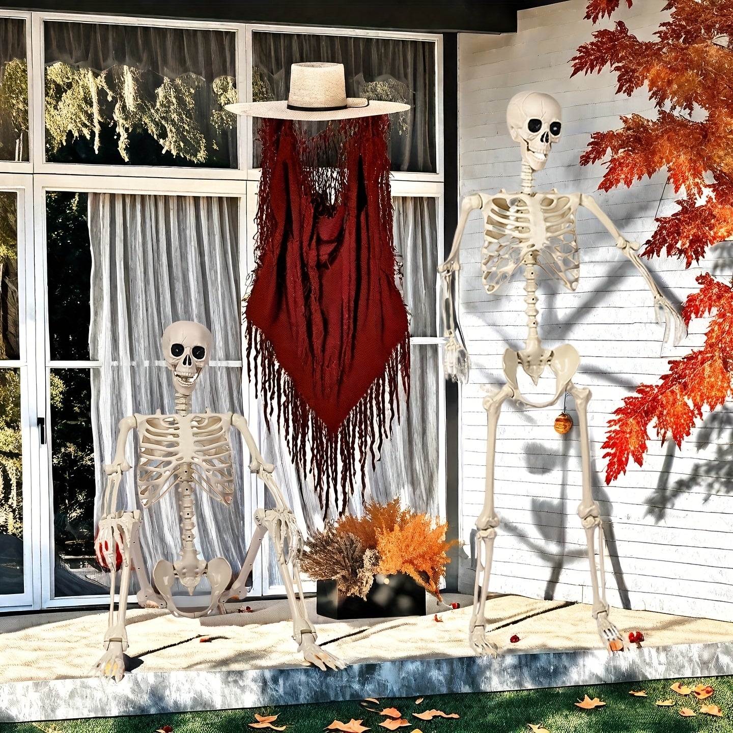 Giant 6 Ft Halloween Skeleton Decoration | Posable. Durable & Ideal for Spooky Outdoor Displays