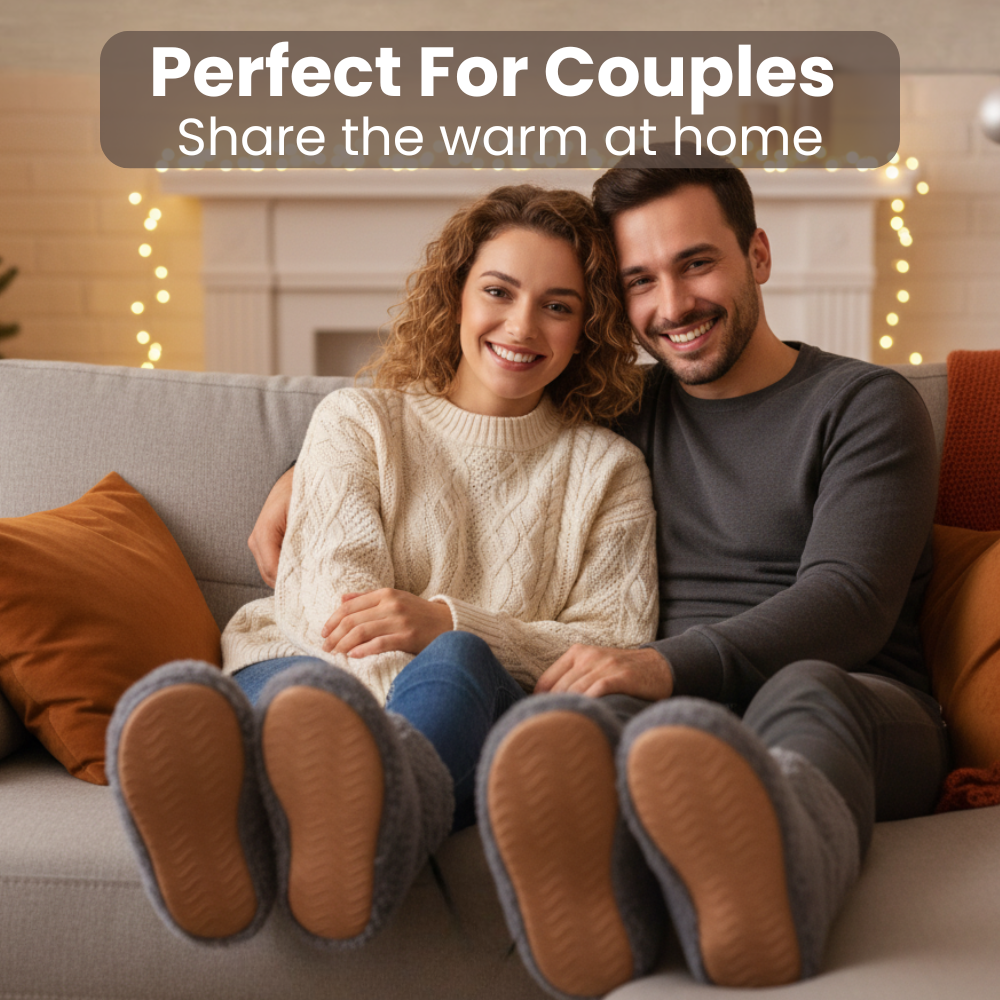 Rechargeable Heated Slippers – Electric USB Heated Shoes & Foot Warmers for Home, Indoor Comfort & Cold Feet Relief