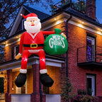 2.5M Christmas Inflatables Outdoor Decorations, Climbing Santa Christmas Inflatable Christmas Yard Decorations with LED Lights