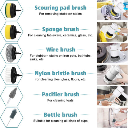 Electric Cleaning Brush - Cordless Power Scrubber with Rechargeable Battery for Home, Kitchen, and Bathroom Cleaning