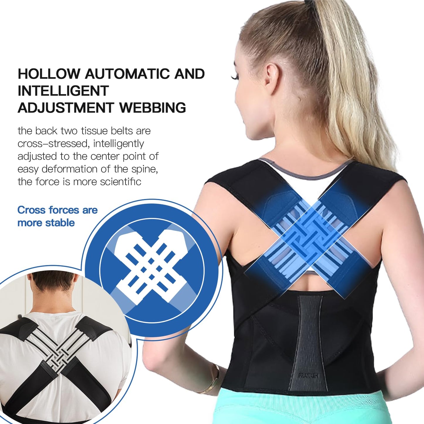 Back Posture Corrector | Adjustable, Breathable Design for Men & Women to Improve Posture and Reduce Back Pain