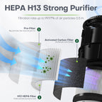 Compact Air Purifier | True HEPA Filter, Ultra-Quiet & Ideal for Small to Medium Rooms