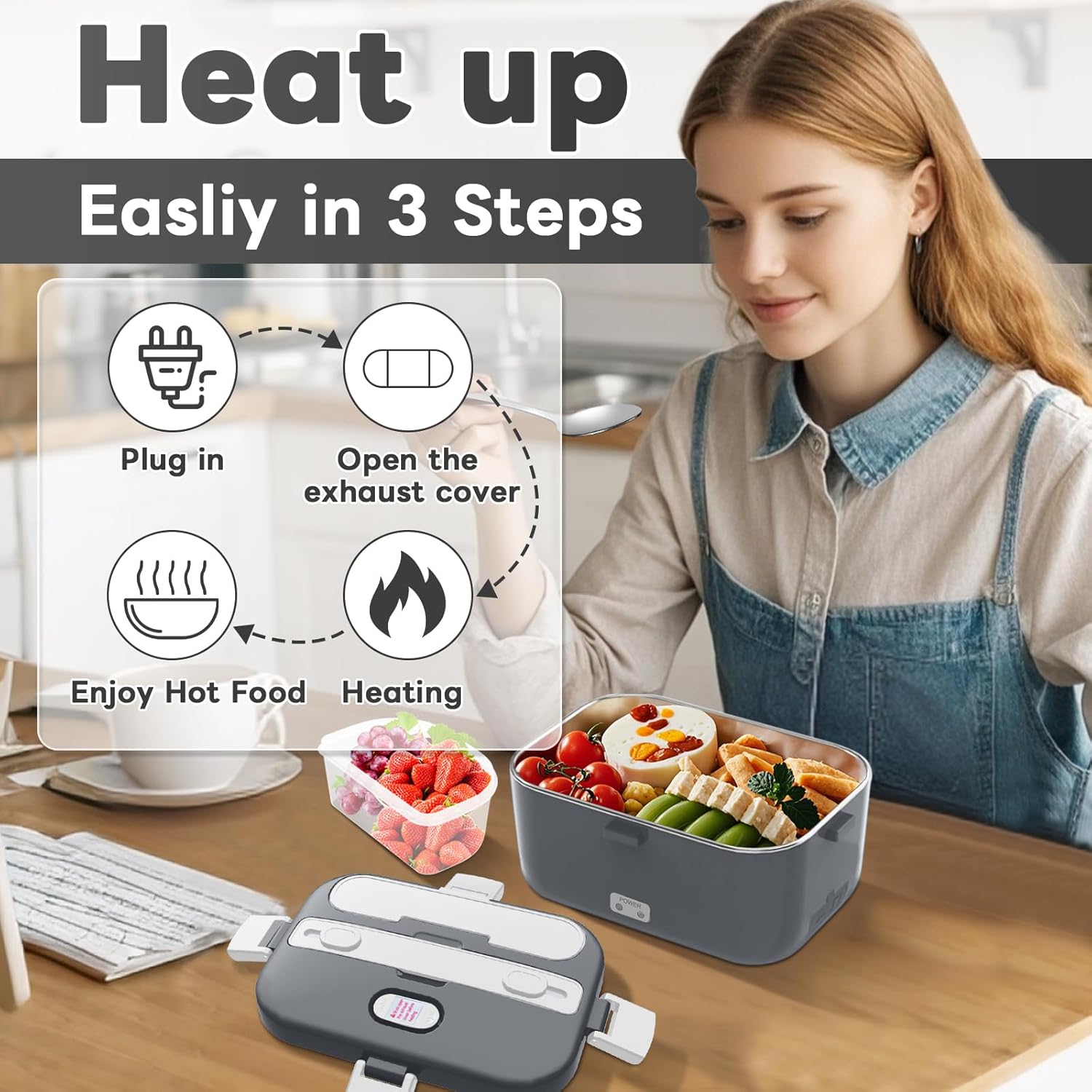 Heated Food Container - Rechargeable Food Warmer