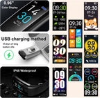 Blood Pressure and Heart Rate Monitor Smartwatch | Waterproof, Sleep Tracking & Fitness Insights for Daily Health Management