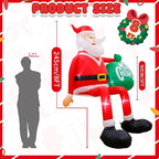 2.5M Christmas Inflatables Outdoor Decorations, Climbing Santa Christmas Inflatable Christmas Yard Decorations with LED Lights