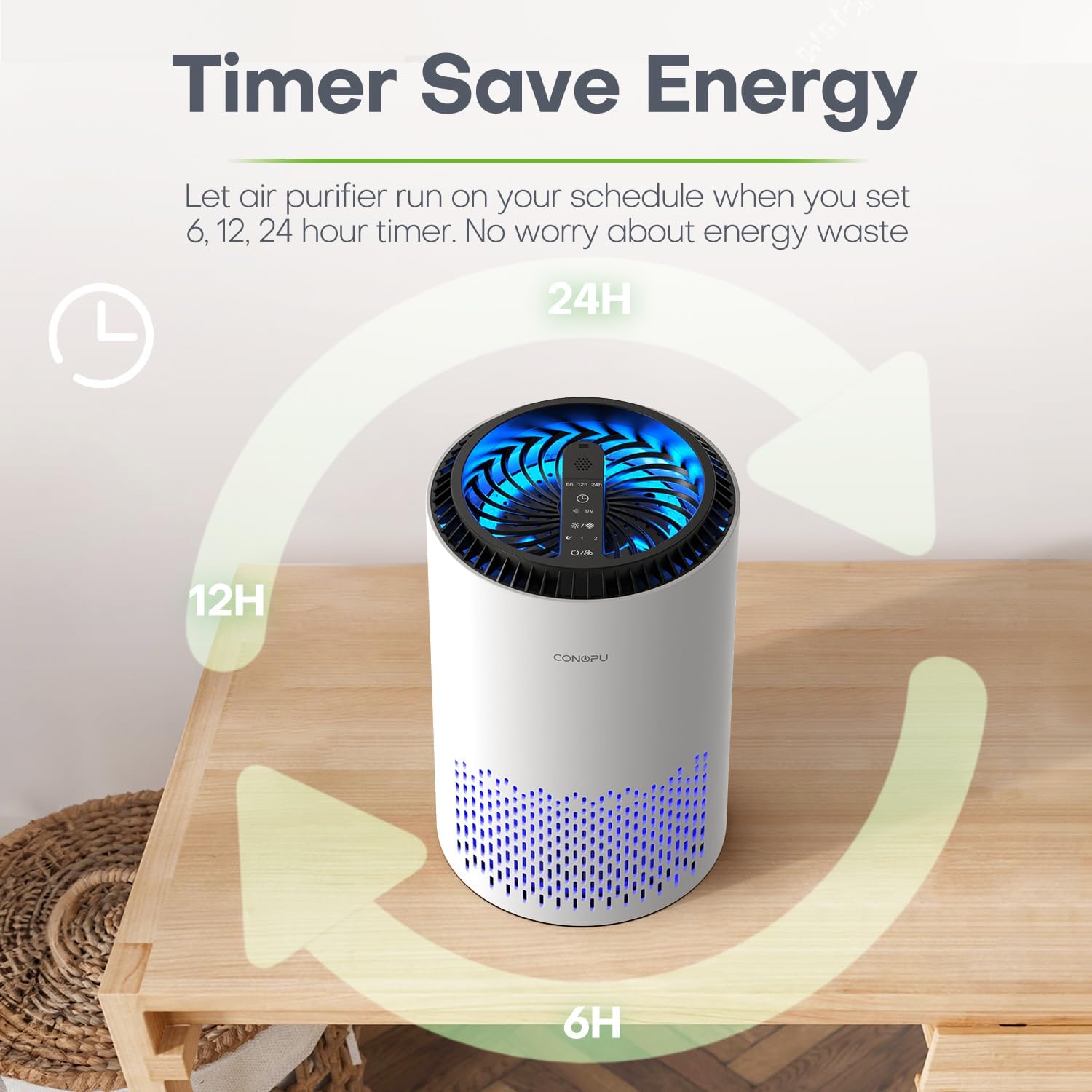 Compact Air Purifier | True HEPA Filter, Ultra-Quiet & Ideal for Small to Medium Rooms