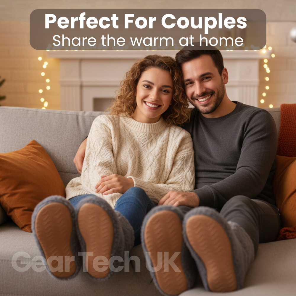 Rechargeable Heated Slippers – Electric USB Heated Shoes & Foot Warmers for Home, Indoor Comfort & Cold Feet Relief