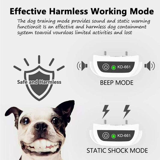 Wireless Dog Fence Collar System | Waterproof, Rechargeable & Ideal for Home Training and Outdoor Adventures
