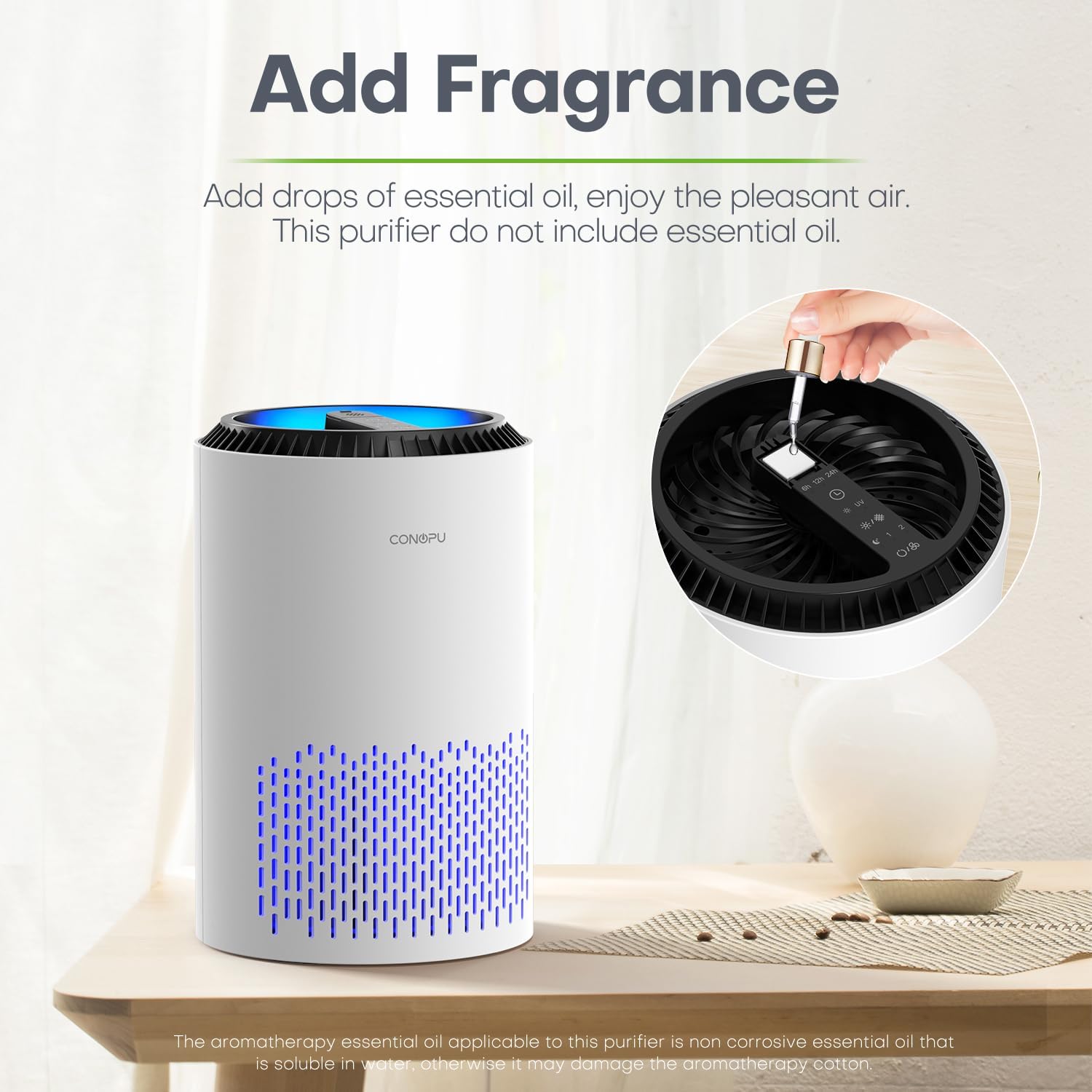 Compact Air Purifier | True HEPA Filter, Ultra-Quiet & Ideal for Small to Medium Rooms