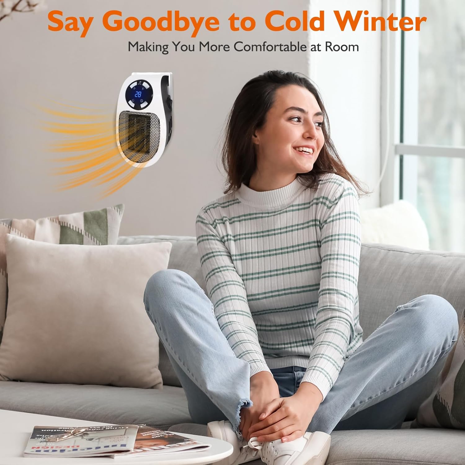 Electric Wall Mounted Heater, Plugin in Efficient electric mini heater